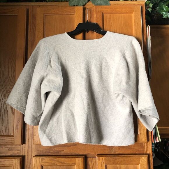 BCBGMAXAZRIA Masha Knit Kimono Merino Wool Blend Oversized V-Neck Sweater - XS - Picture 8 of 15